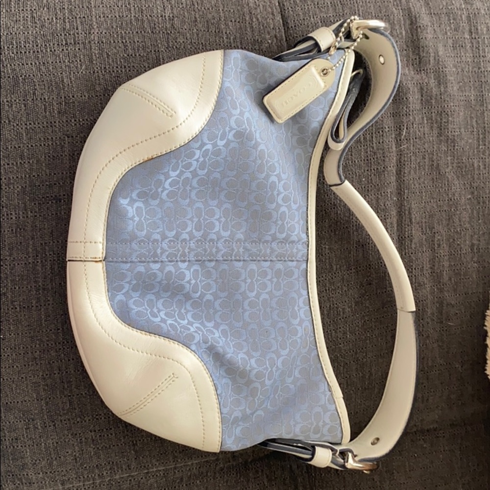 Coach purse blue and white